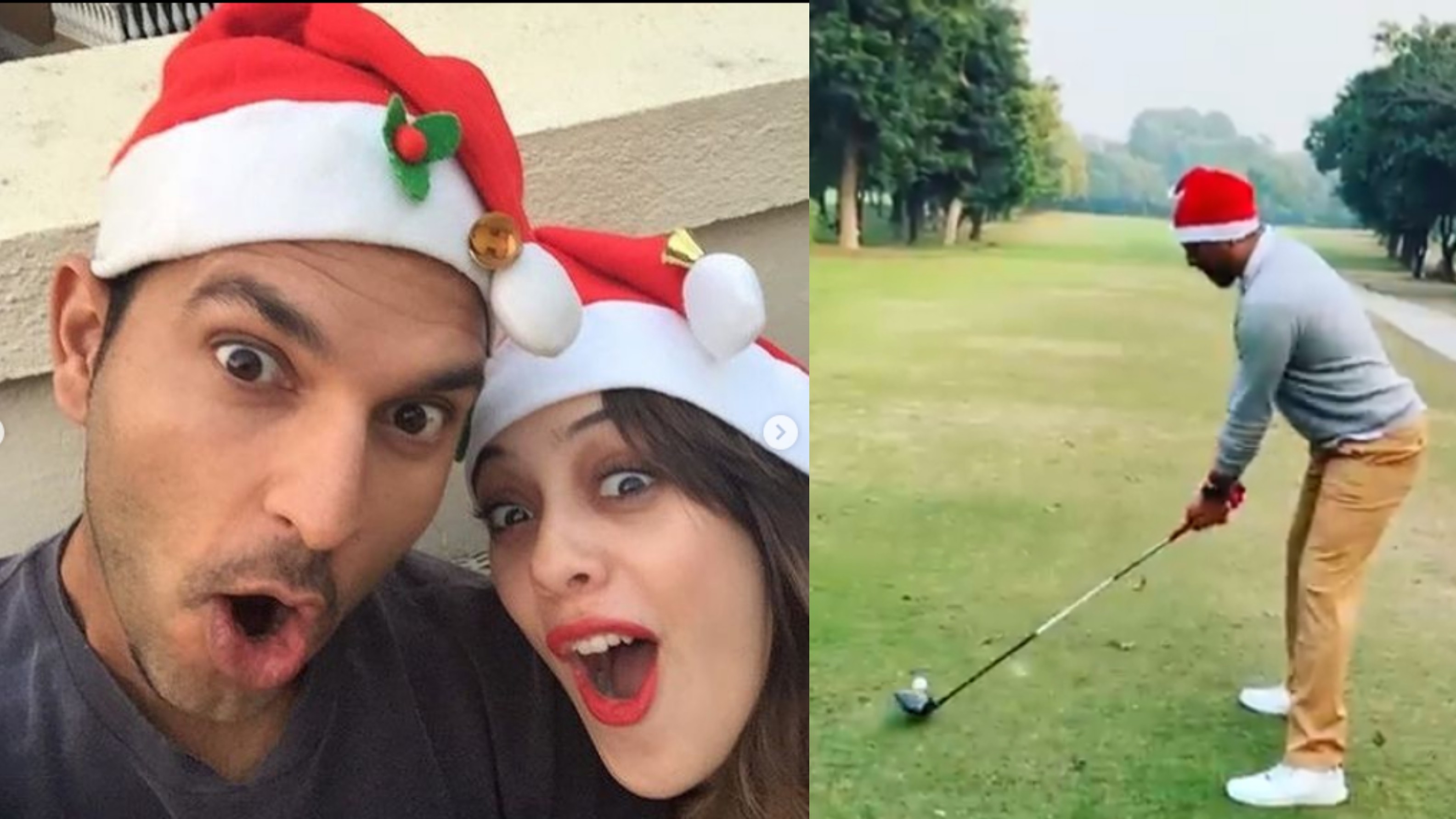 WATCH - Hazel Keech lovingly reacts as Yuvraj Singh shows off his golfing skills on Christmas
