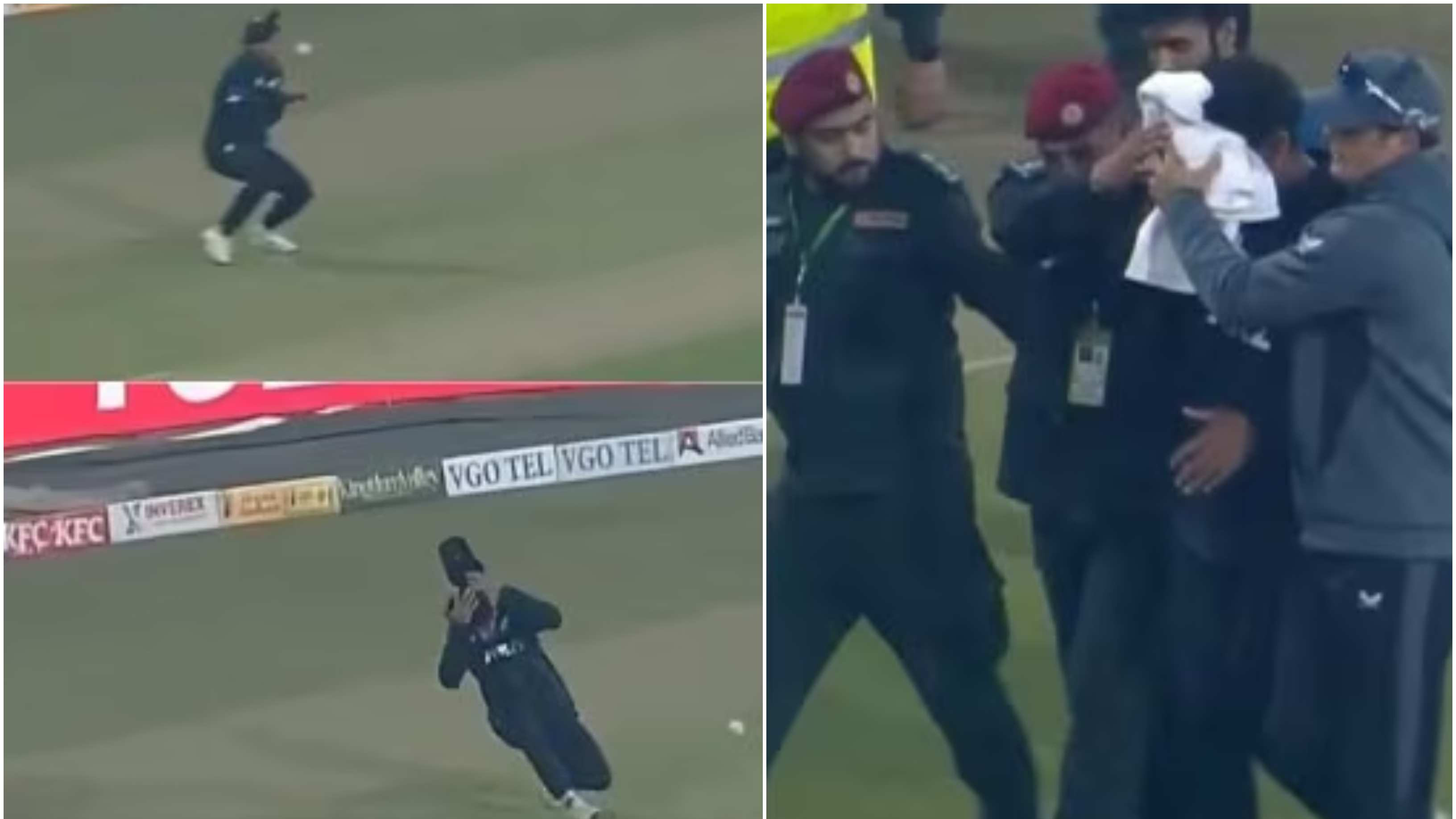 WATCH: Rachin Ravindra suffers serious injury while fielding, walks off the field bleeding in tri-series opener