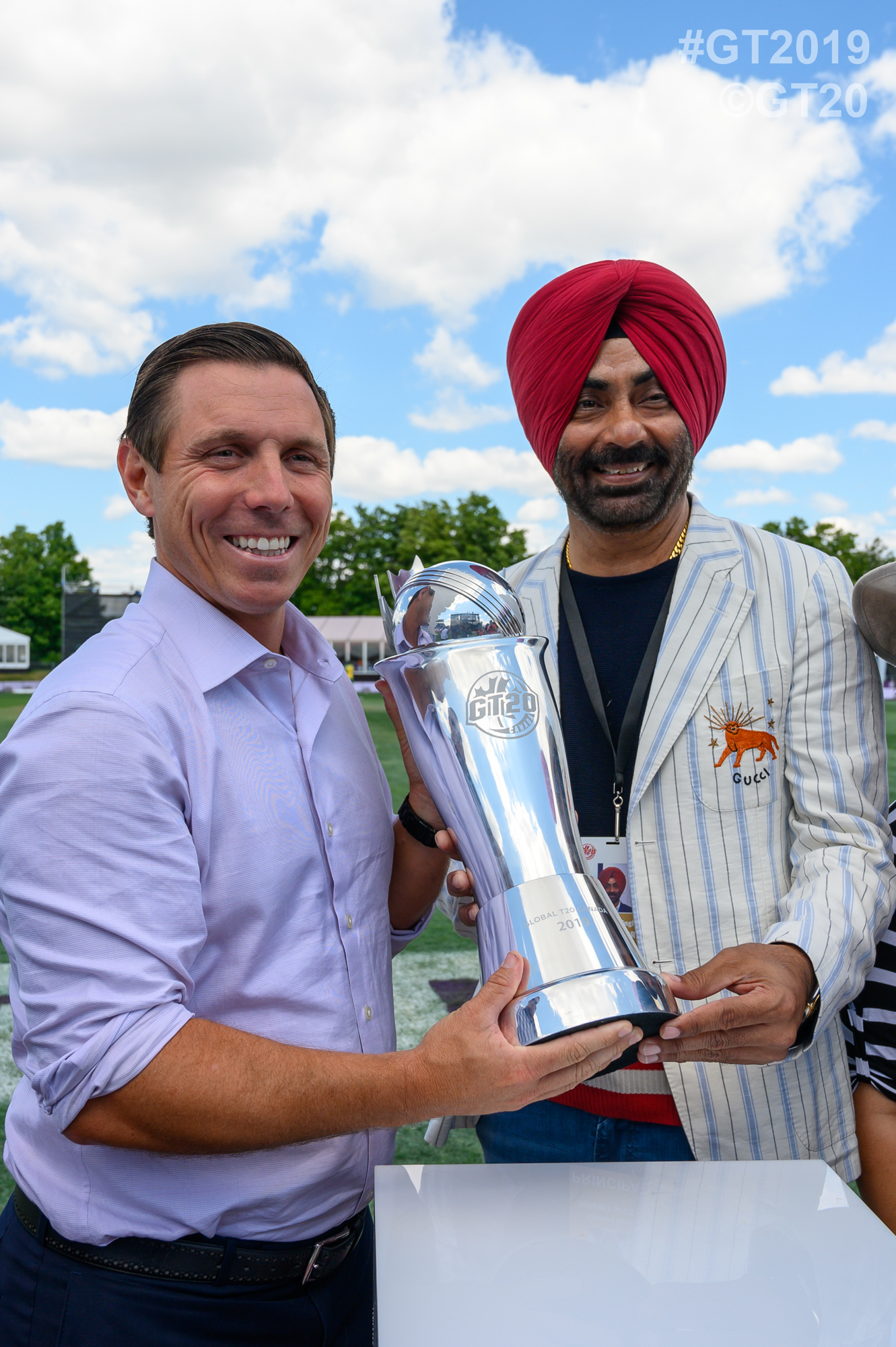 Global T20 Canada owner Gurmeet Singh with the trophy | GT20 Canada website