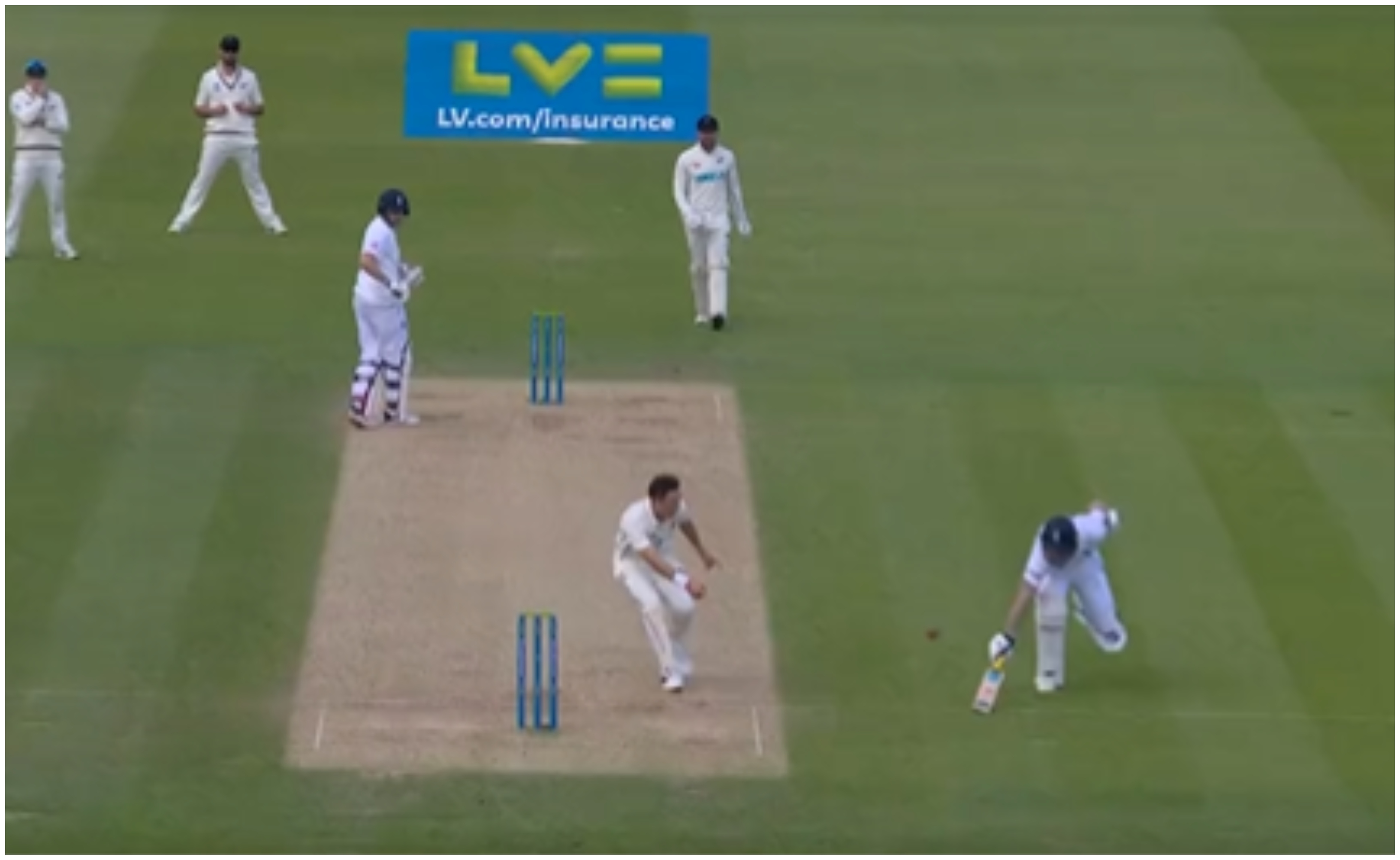 The throw once again deflected off Stokes’ bat at Lord's | Screengrab