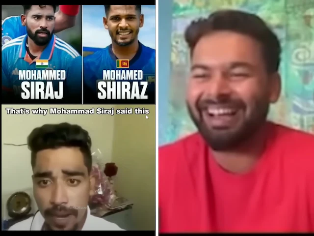 Rishabh Pant laughing at Mohammed Siraj's meme | X