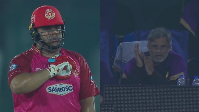 PSL 2023: WATCH – Moin Khan claps after being at the receiving end of son Azam Khan’s brutal 42-ball 97