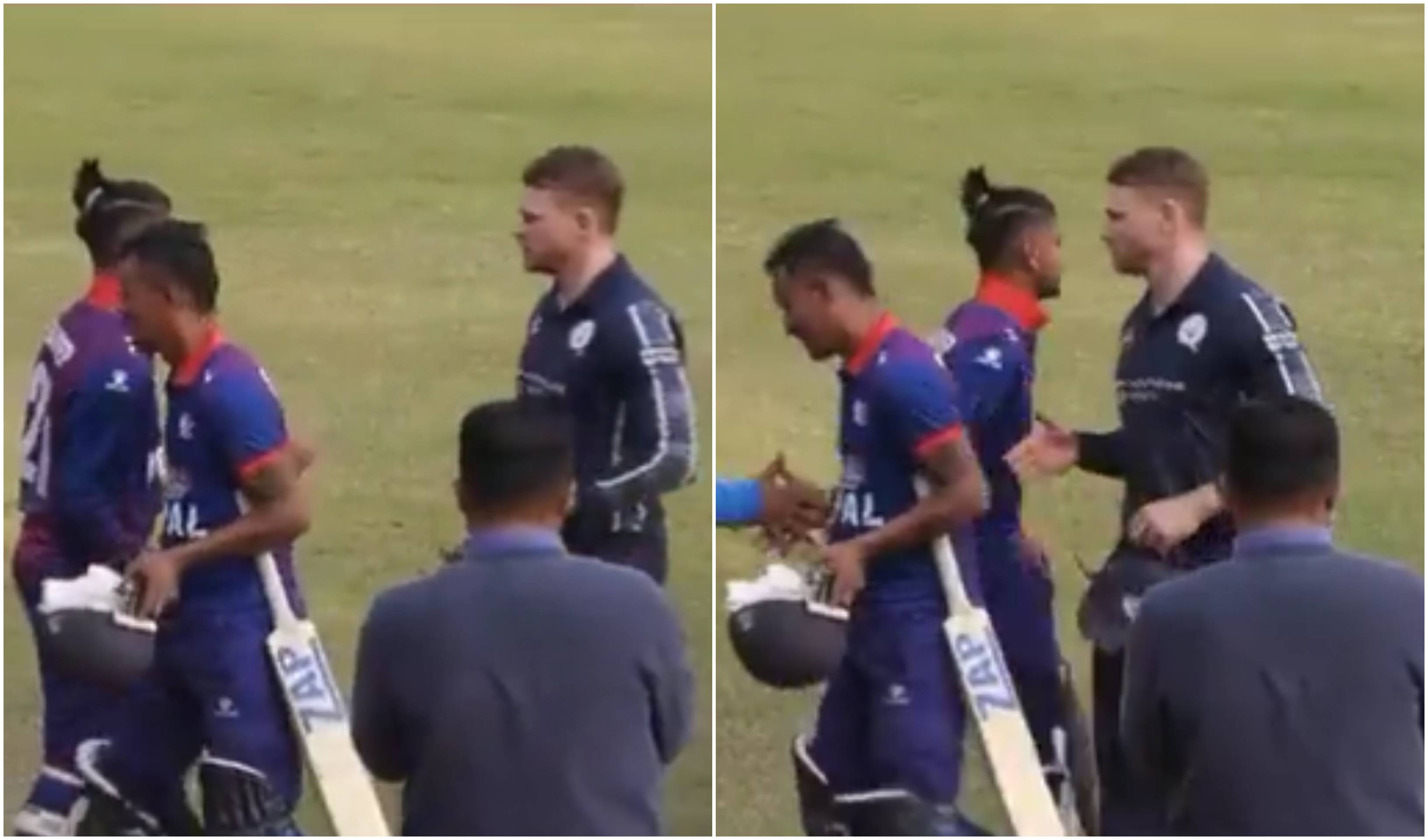 Scotland players refused to shake Sandeep Lamichhane's hand | Screengrab