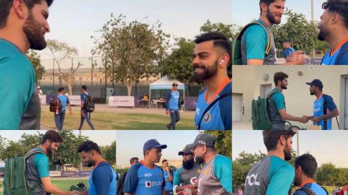 Indian players met Shaheen Afridi | Twitter