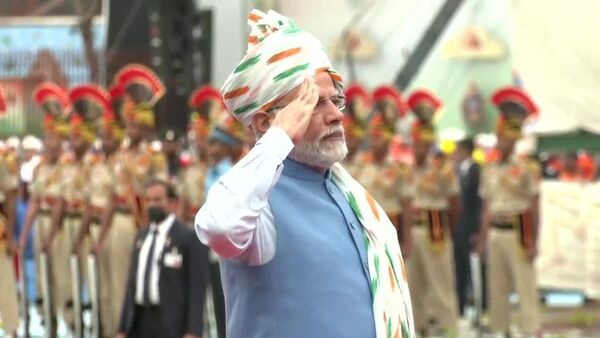 Indian PM Narendra Modi during I-Day celebrations at the red fort | Twitter