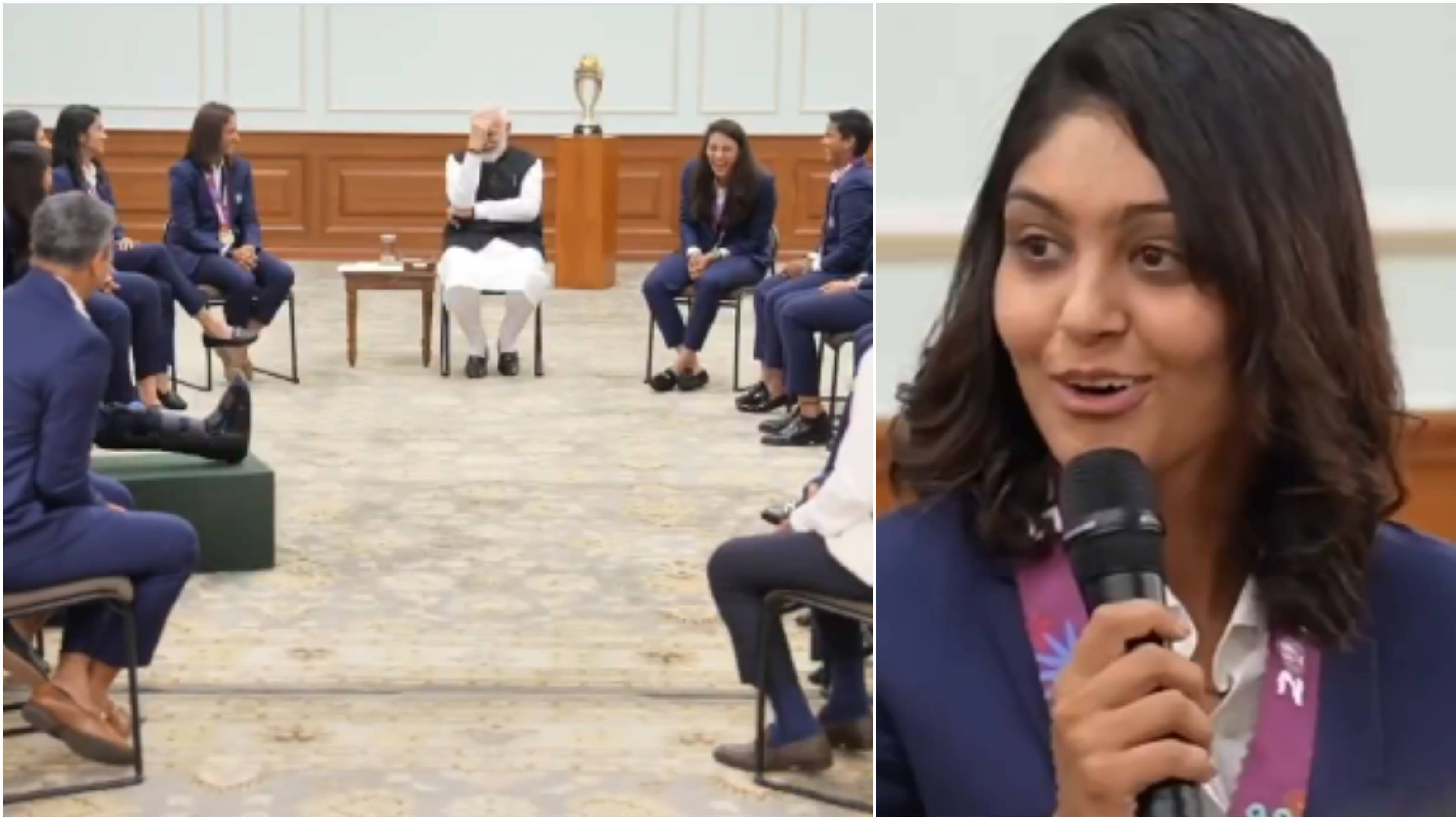 WATCH: “What is your skincare routine?” Harleen Deol’s question to PM Modi leaves her teammates in splits