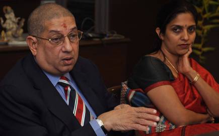 N Srinivasan with daughter Rupa