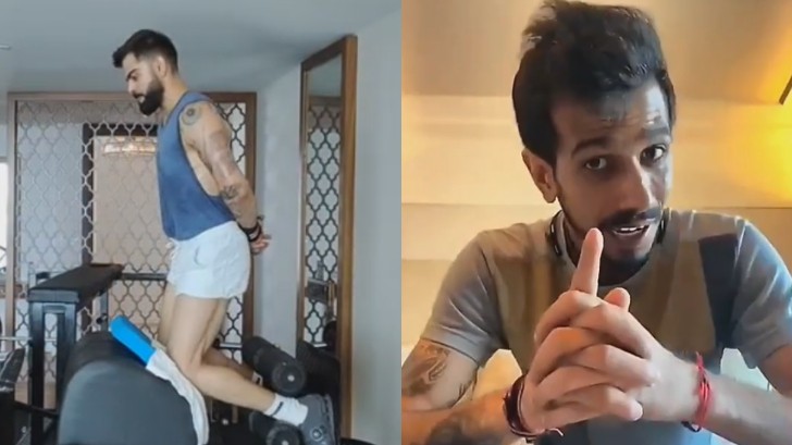 WATCH- Virat Kohli posts his workout video; Chahal, Pietersen and Harbhajan comment on his shorts
