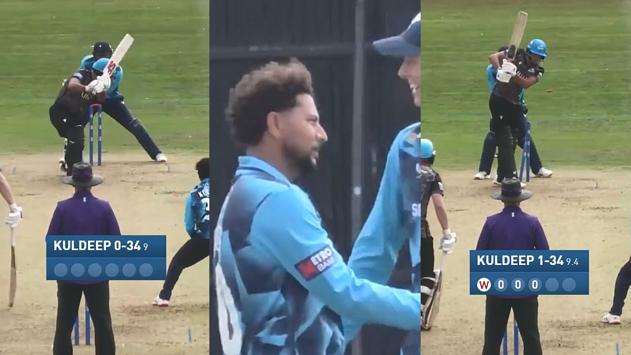 WATCH- Kuldeep Yadav stars for Yorkshire with amazing double-wicket maiden in One-Day Cup 2026