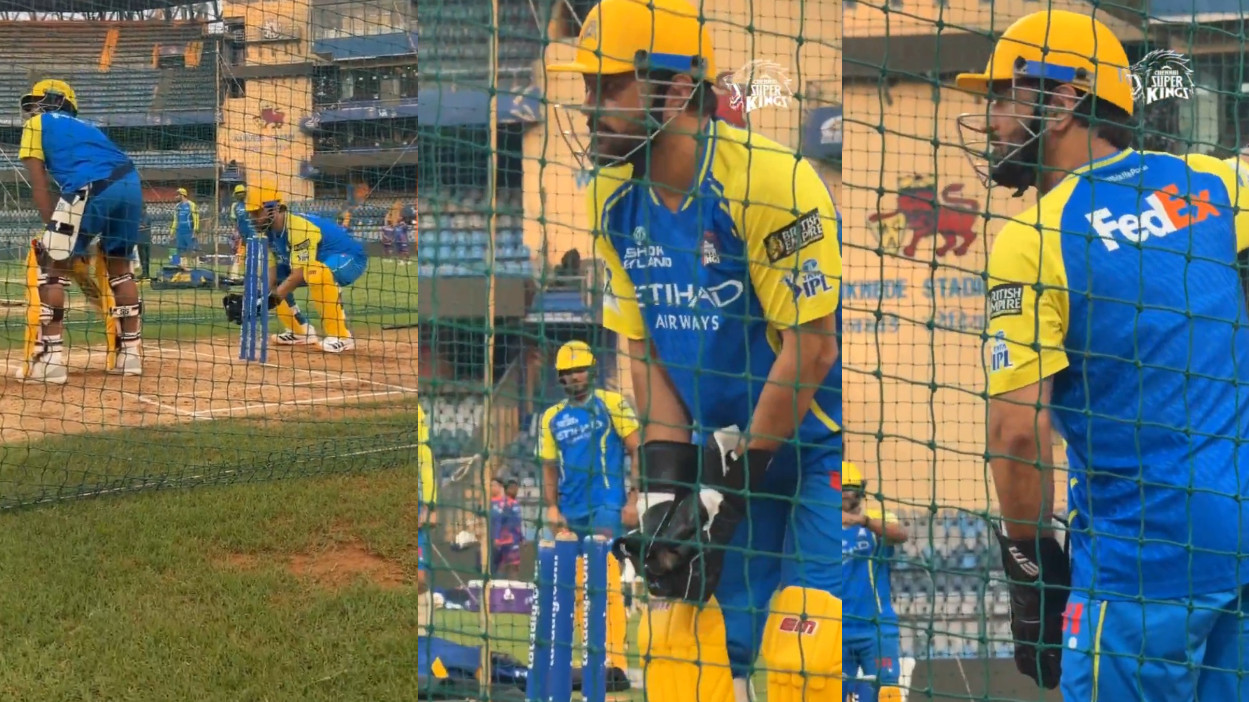 IPL 2026: WATCH- MS Dhoni's brilliant keeping in CSK nets; signals batter towards pavilion instead of stumping him