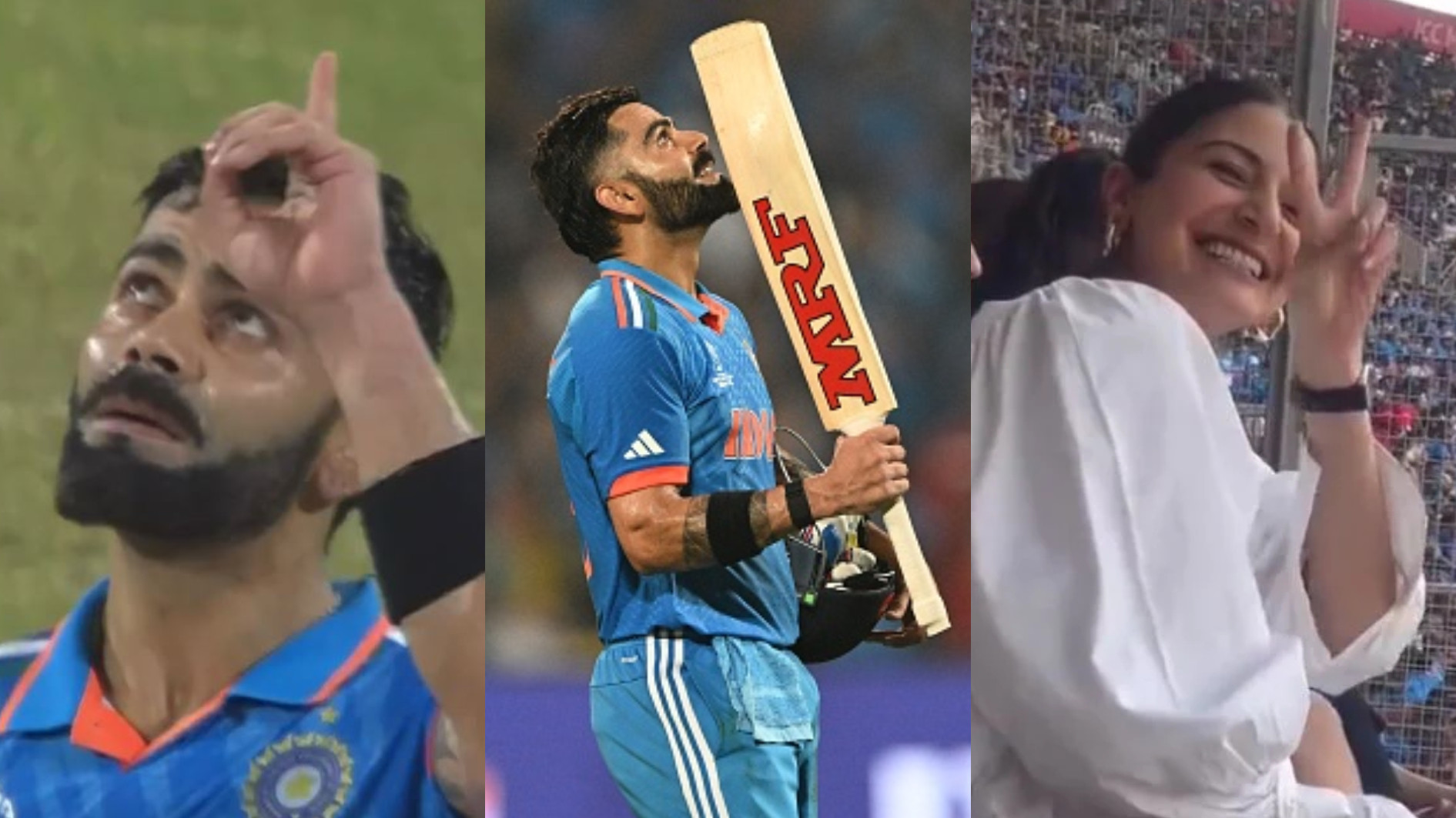 CWC 2023: WATCH- Virat Kohli celebrates his 48th ODI century in India’s winning moment; Anushka Sharma reacts