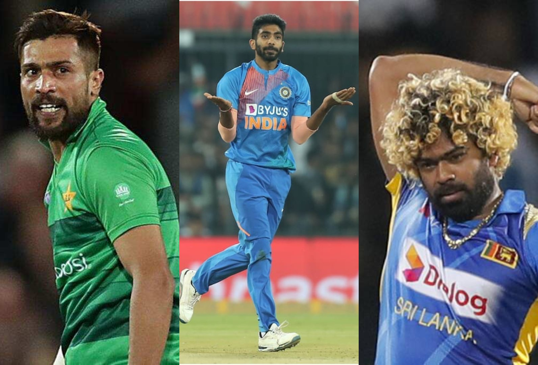 Mohammad Amir, Jasprit Bumrah and Lasith Malinga