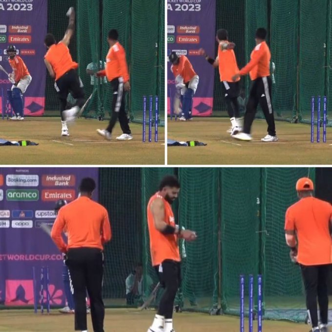 Virat Kohli bowling in nets | X