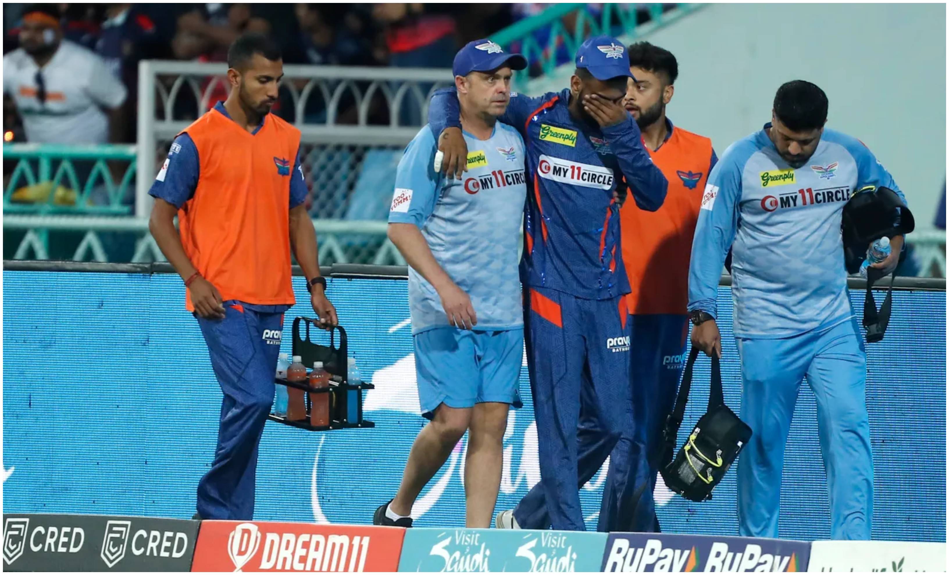 KL Rahul leaving the field after suffering hamstring injury | BCCI-IPL