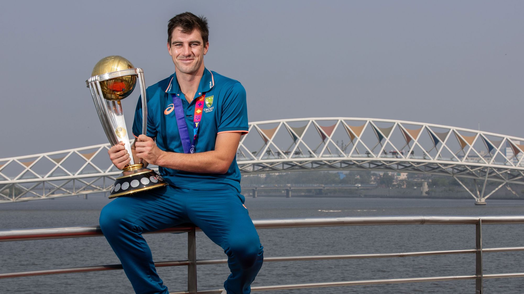 Pat Cummins poses with the World Cup trophy | Getty Images