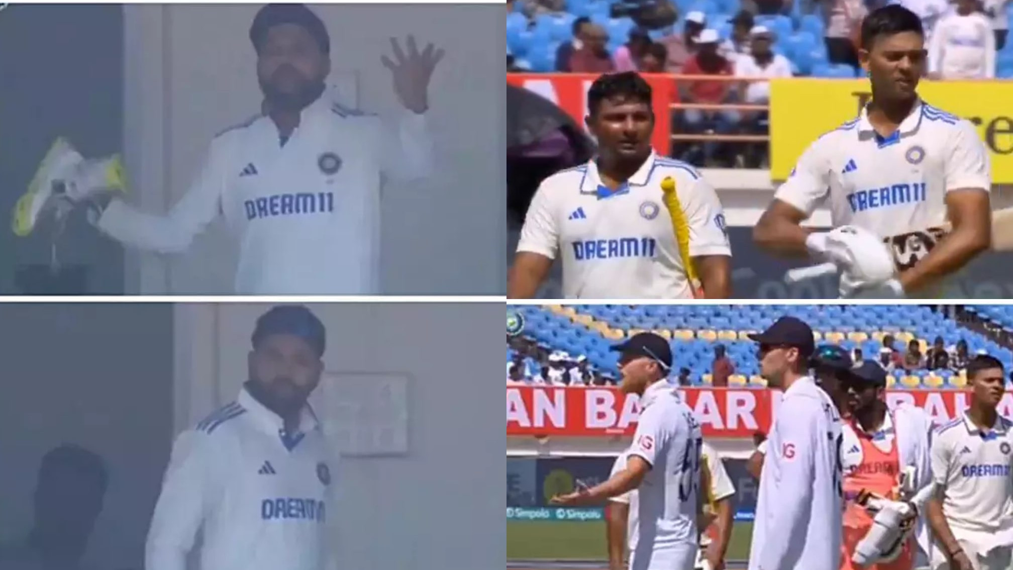 IND v ENG 2024: WATCH- Rohit Sharma animatedly gestures Jaiswal, Sarfaraz to continue batting; England left perplexed 