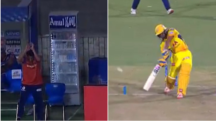 IPL 2021: WATCH - Ambati Rayudu smashes refrigerator in the MI dugout with a six