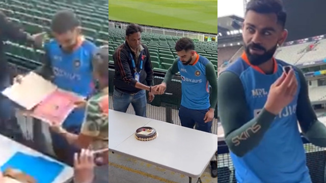 WATCH- Virat Kohli celebrates his birthday with Indian journalists at MCG; receives special gift