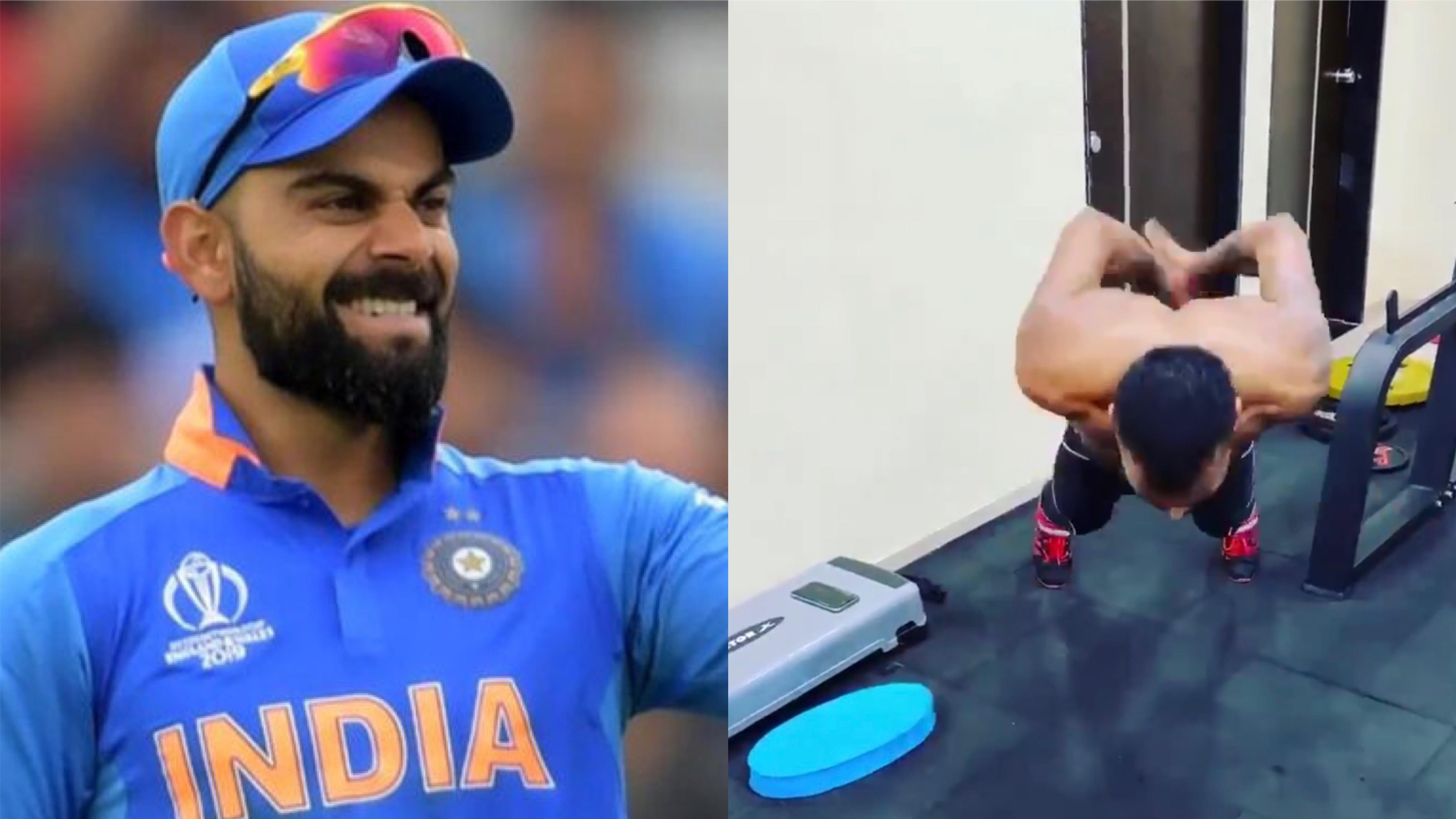 WATCH: Hardik Pandya responds to Virat Kohli with another twist to his push-ups; Team India skipper reacts
