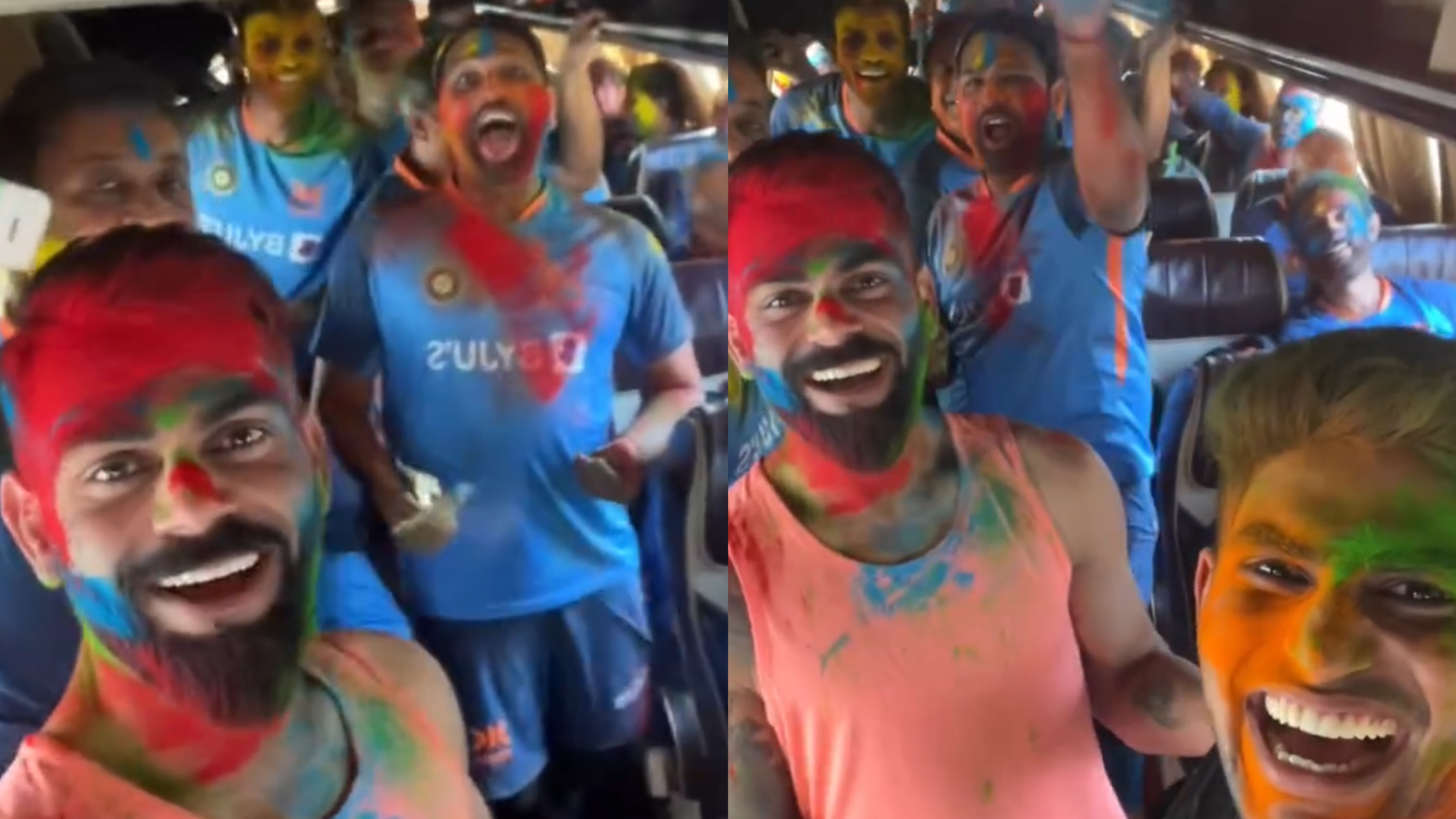 IND v AUS 2023: WATCH - Team India celebrates Holi in dressing room and team bus after practice