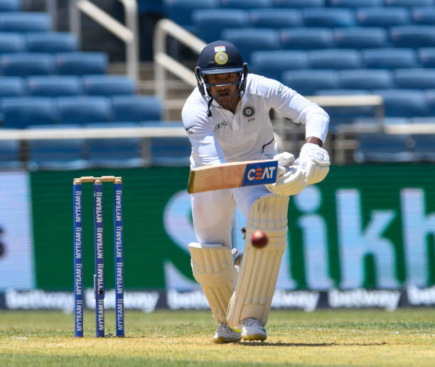 Mayank Agarwal smashed 215 runs against South Africa in Visakhapatnam Test. (photo - getty)