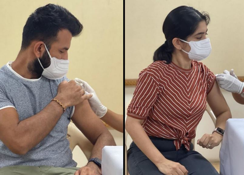 Pujara became the latest Indian cricketer to get their first dose of COVID vaccine | Twitter
