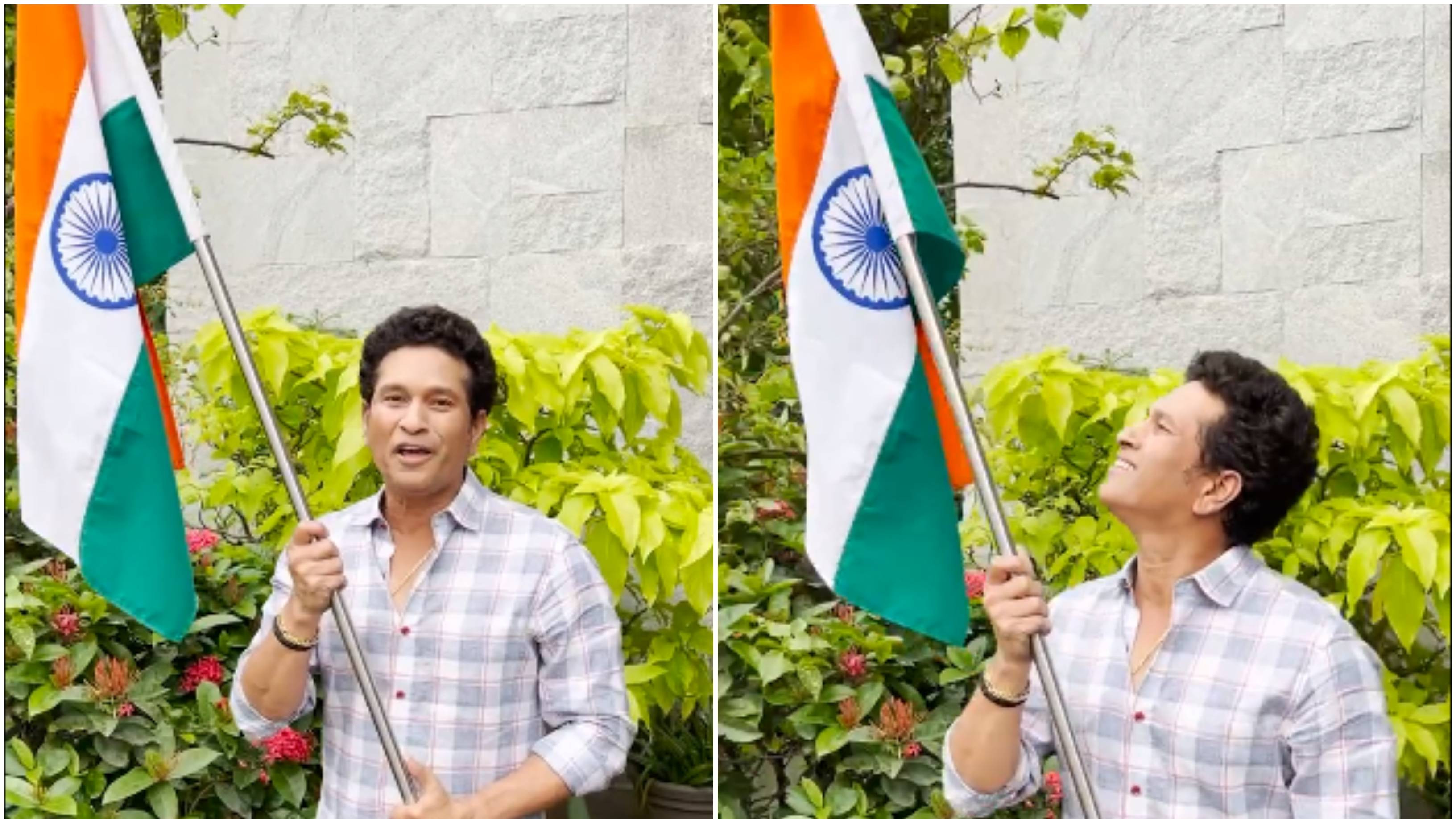 WATCH: “Dil Mein Tiranga, Ghar Par Bhi Tiranga,” Sachin Tendulkar unfurls tricolor at his residence