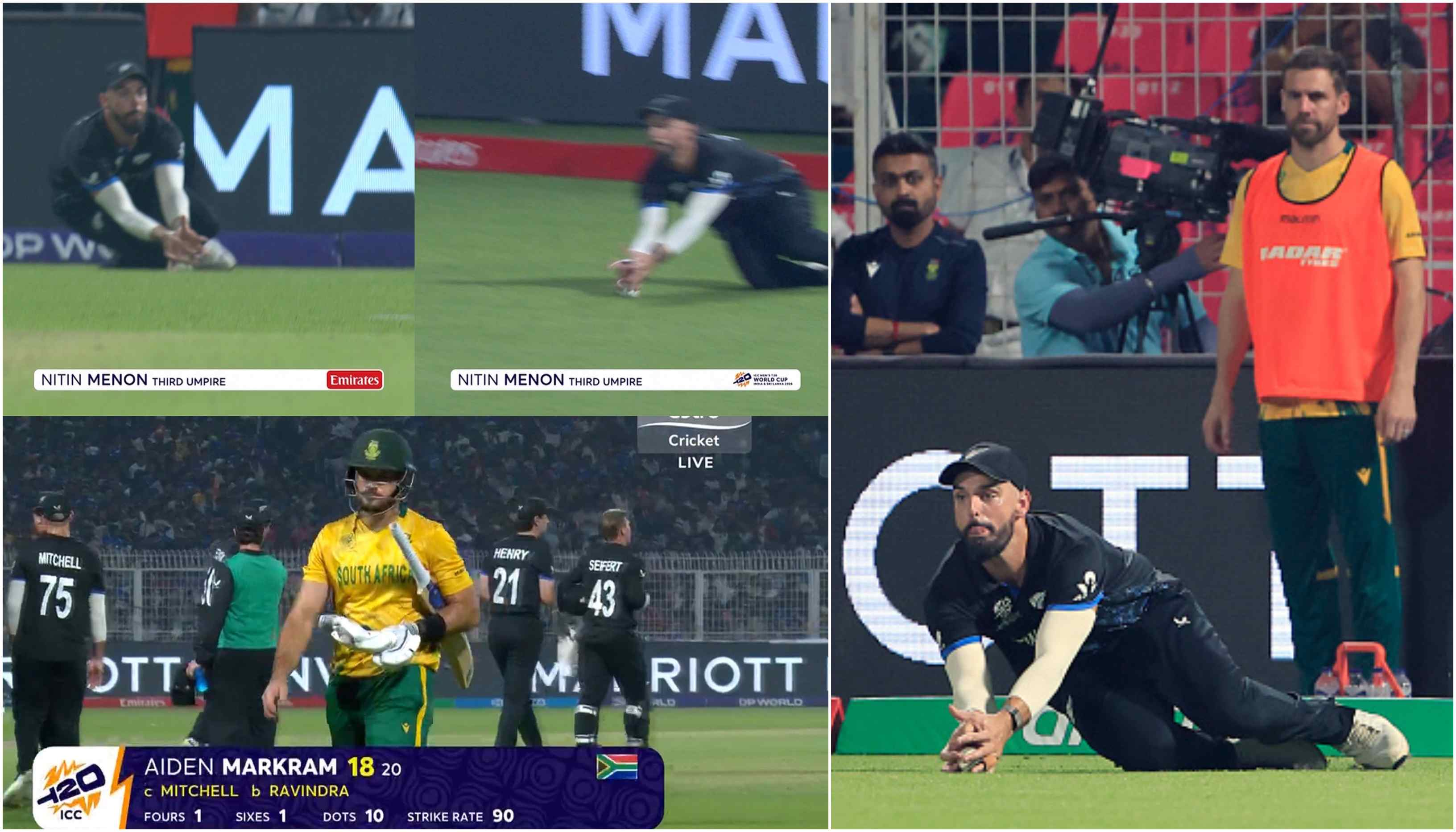 Daryl Mitchell’s catch to dismiss Aiden Markram | X/Getty