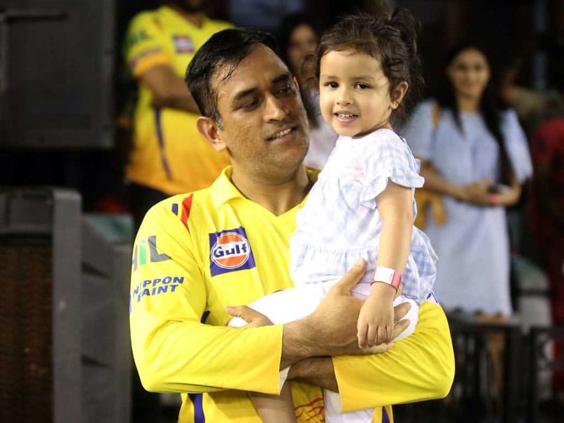MS Dhoni and Ziva Dhoni during an IPL match | AFP