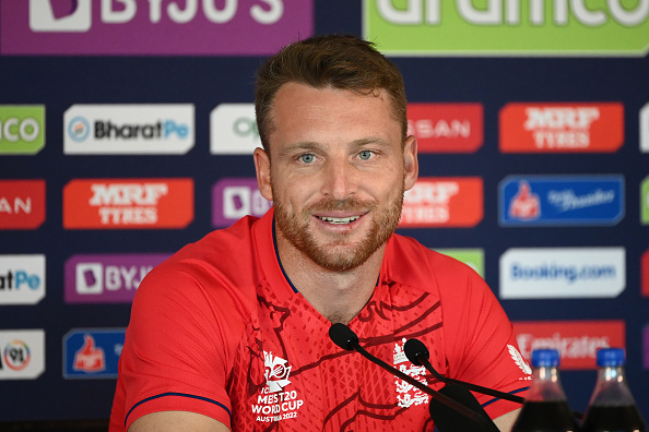 Jos Buttler addressing the media on the eve of the final | Getty