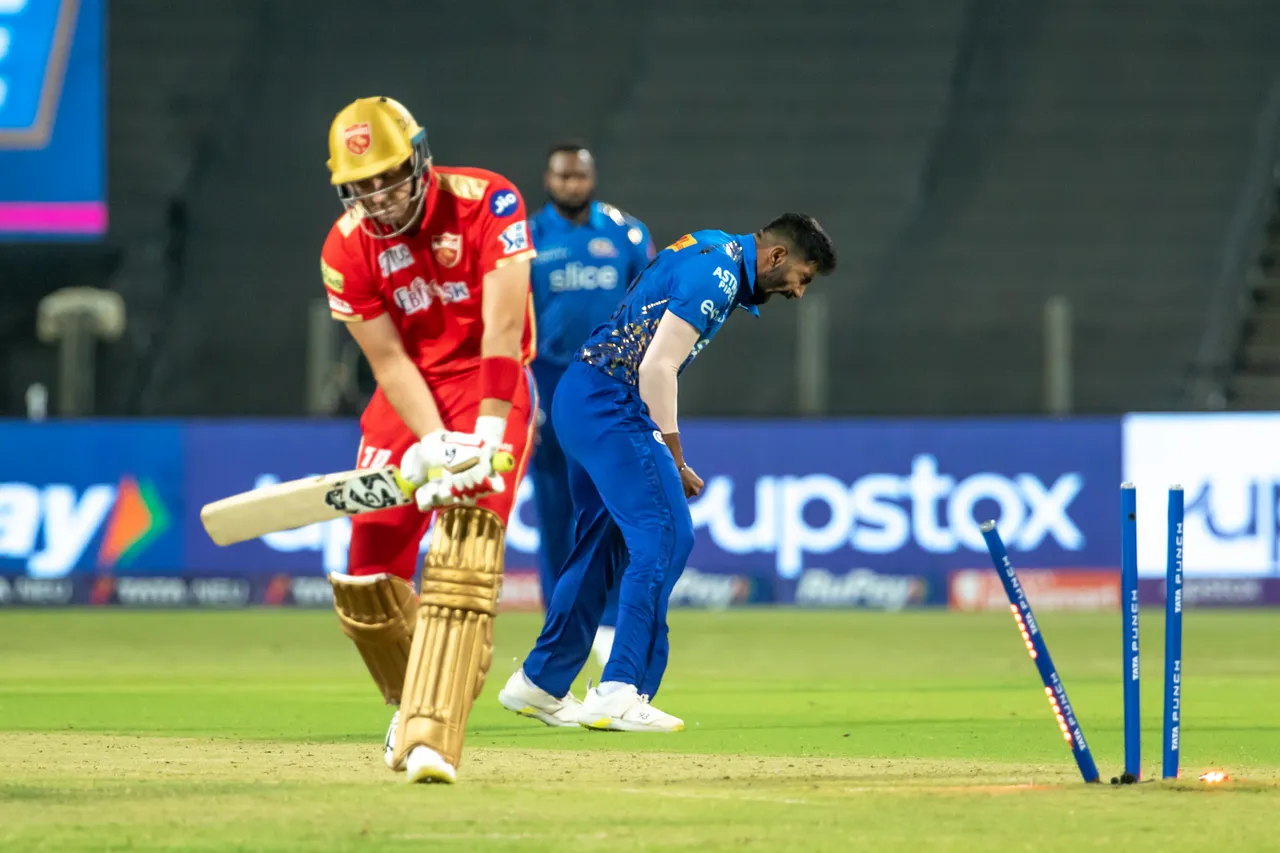 Jasprit Bumrah celebrates the wicket of Liam Livingstone | BCCI-IPL