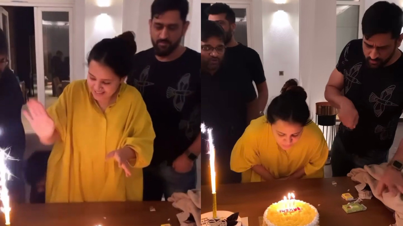 WATCH - Sakshi Dhoni celebrates her 33rd birthday with husband MS Dhoni 