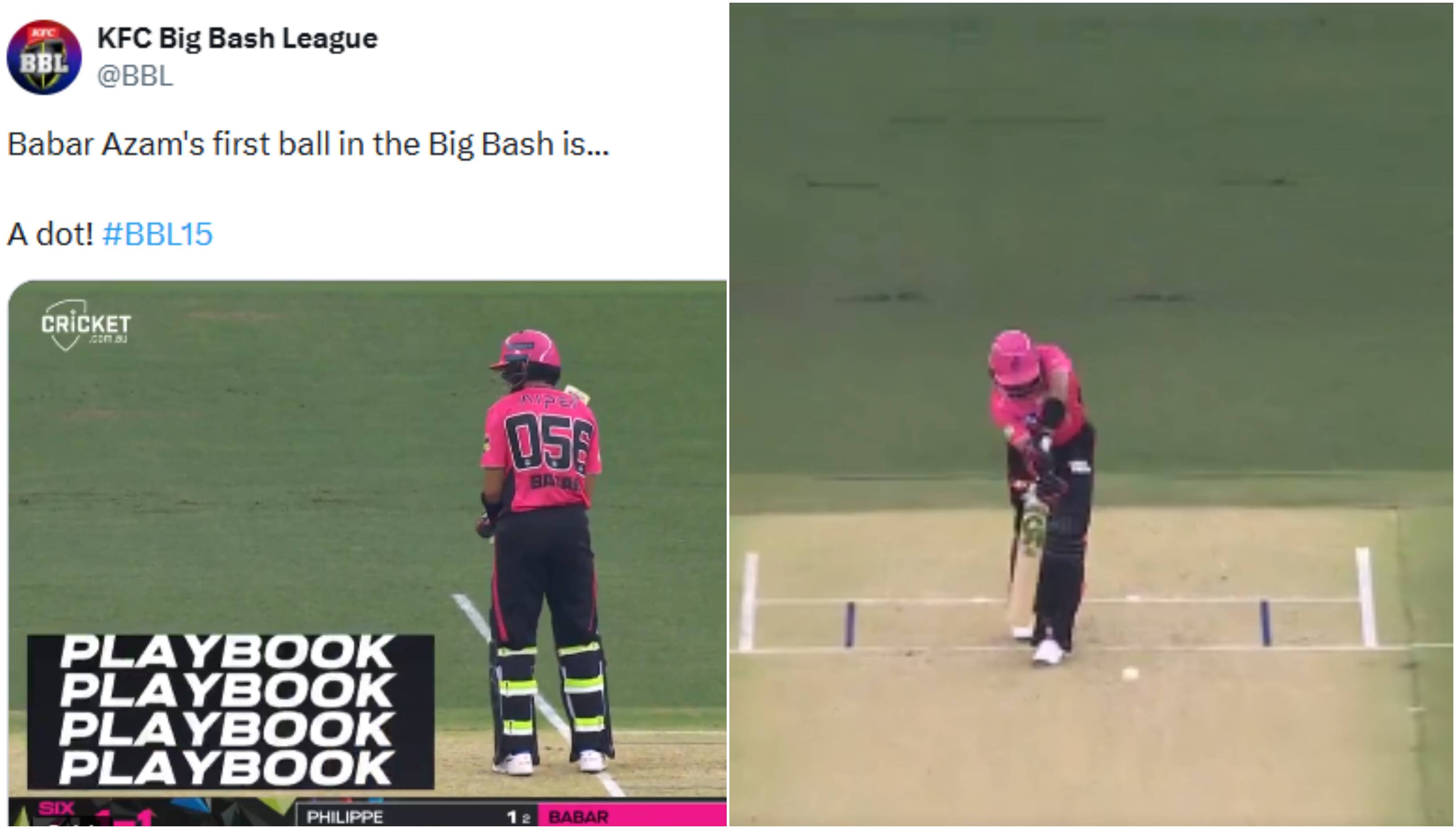 Babar Azam scored two runs off five balls on BBL debut | @BBL/X