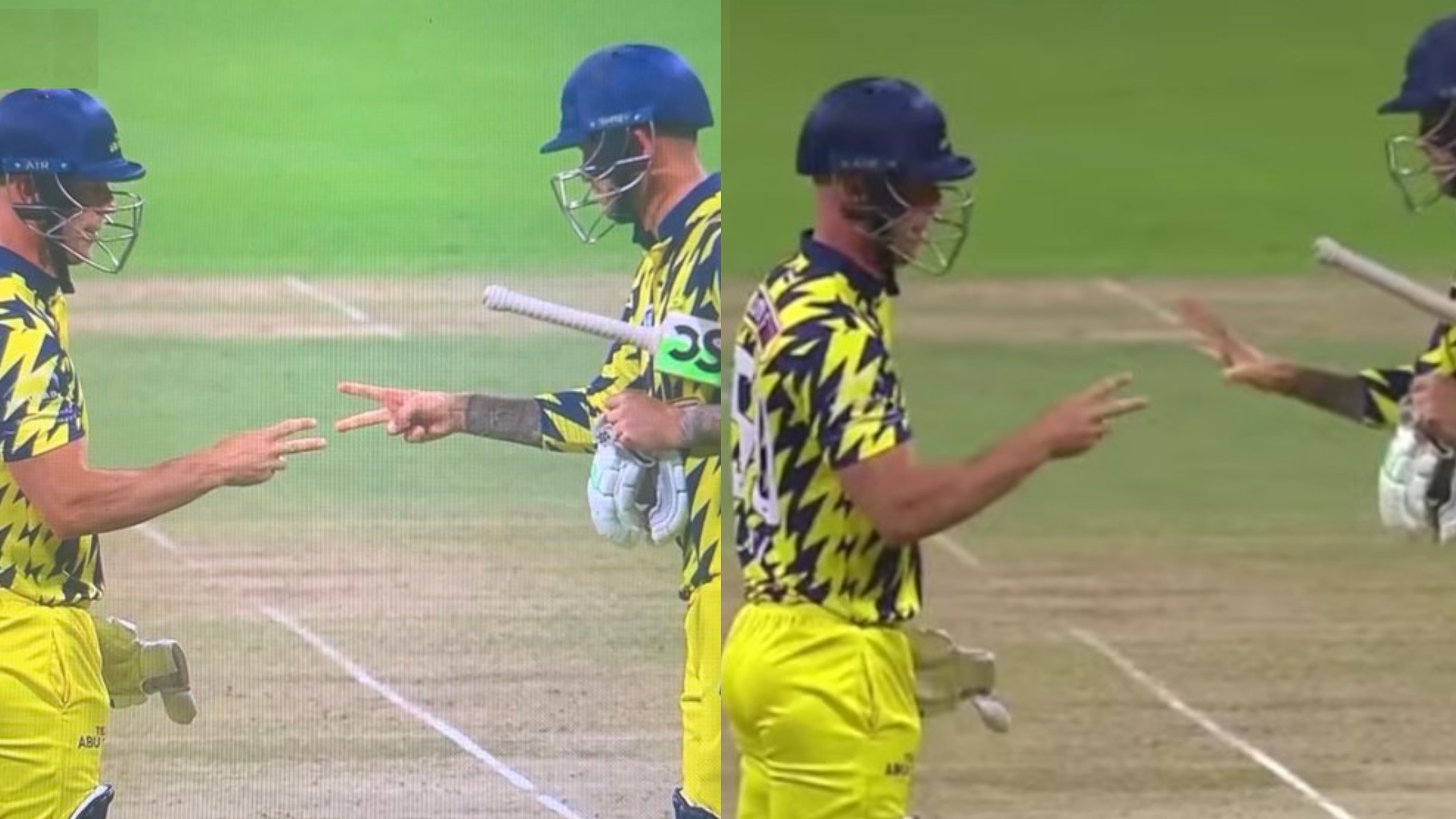 WATCH- Chris Lynn and Alex Hales play ‘rock-paper-scissors’ to decide who takes strike in Abu Dhabi T10 eliminator