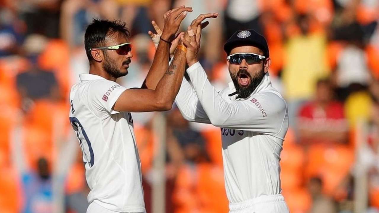 Akshar Patel celebrates with Virat Kohli | Getty