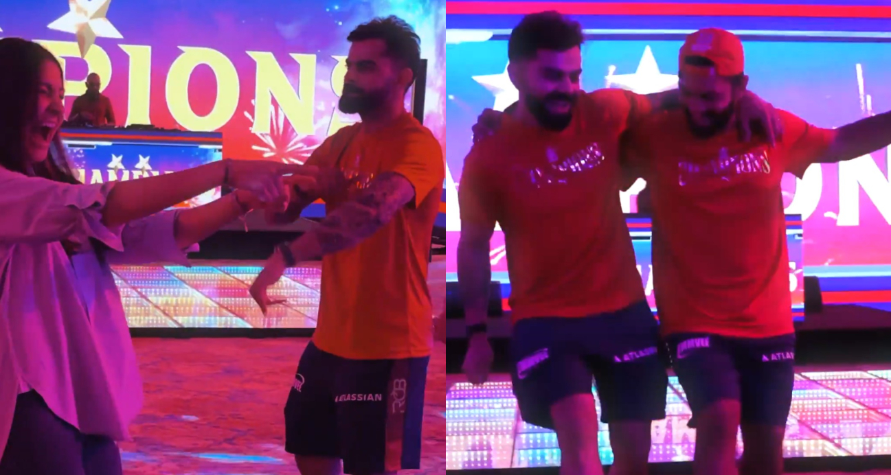 Virat Kohli enjoyed on dance floor with Anushka Sharma and Dinesh Karthik | RCB X