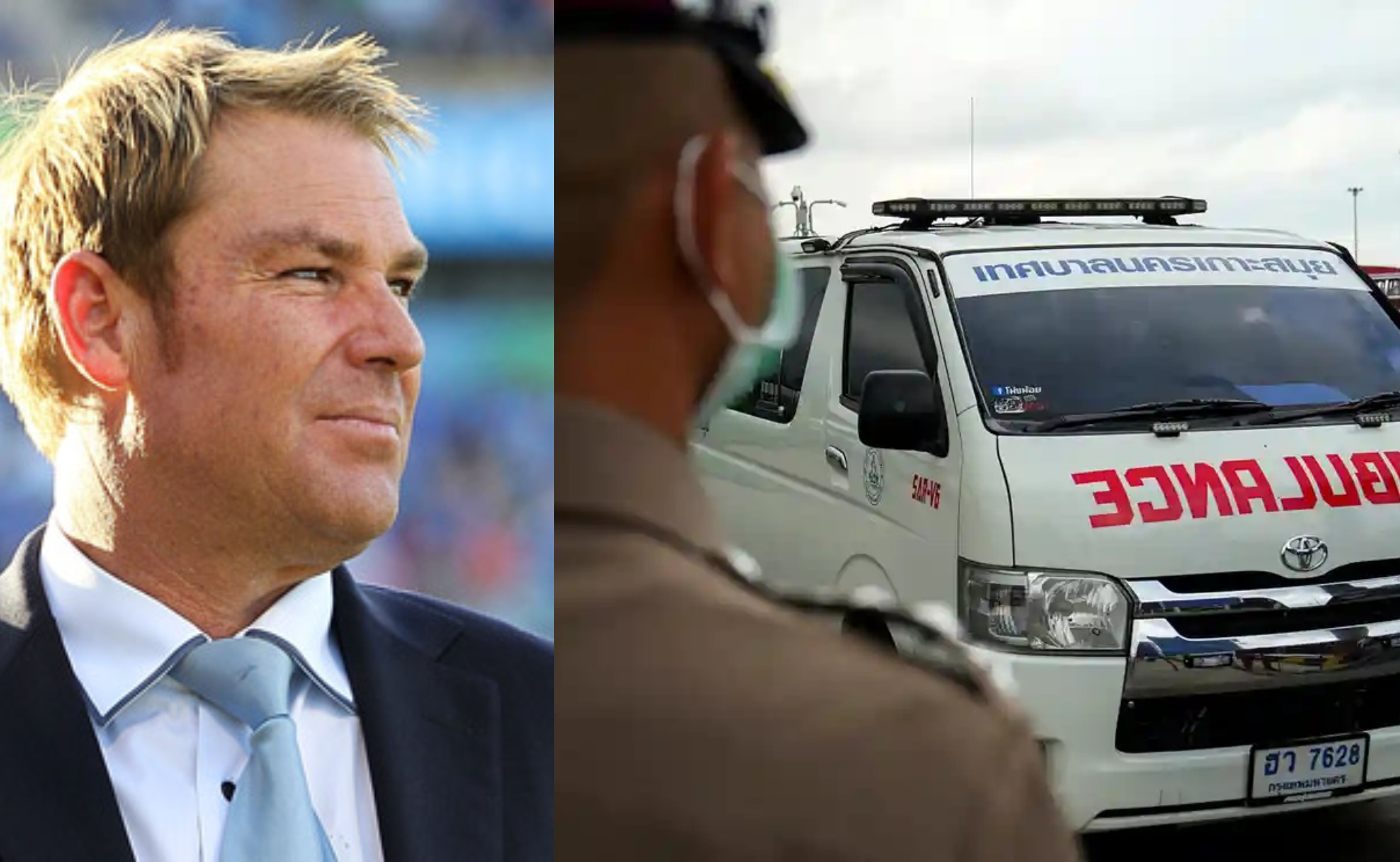 Ambulance carrying the body of Shane Warne leaves ferry port in Koh Samui |  Athit Perawongmetha/Reuters