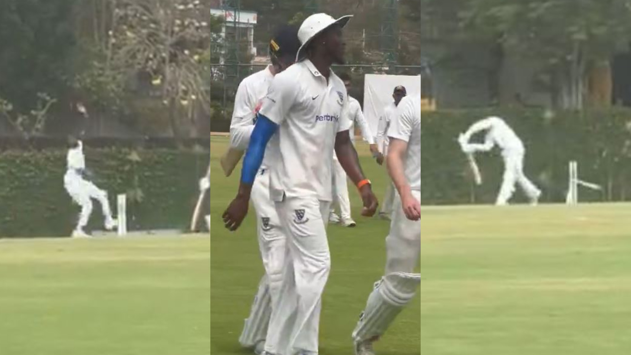 WATCH- Jofra Archer's brilliant display with the ball, breaks stumps bowling for KSCA XI against Sussex