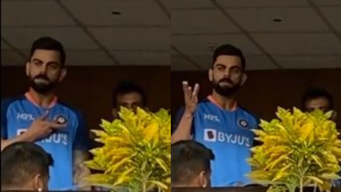 IND v AUS 2022: WATCH - Virat Kohli points to India badge when fans chanted RCB...RCB ahead of 2nd T20I