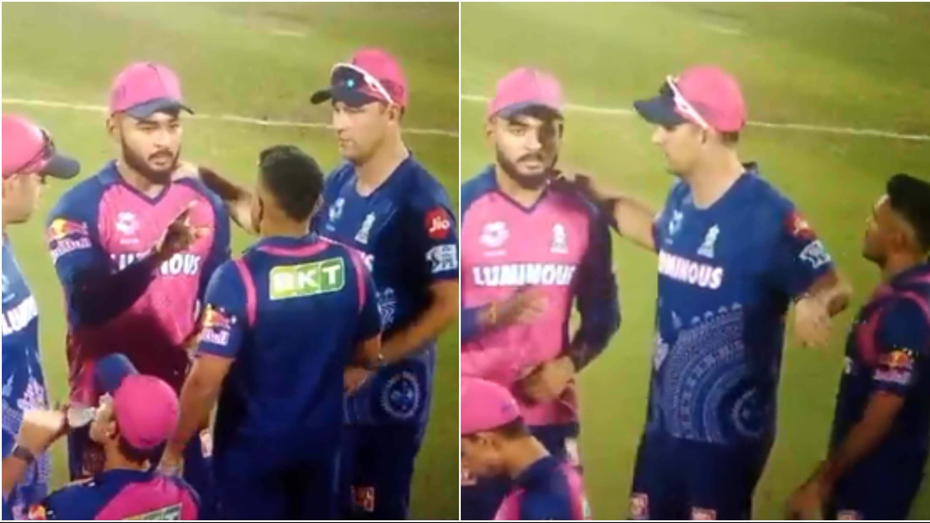 IPL 2025: WATCH - Riyan Parag, Tushar Deshpande engage in heated altercation; Shane Bond steps in to calm things down
