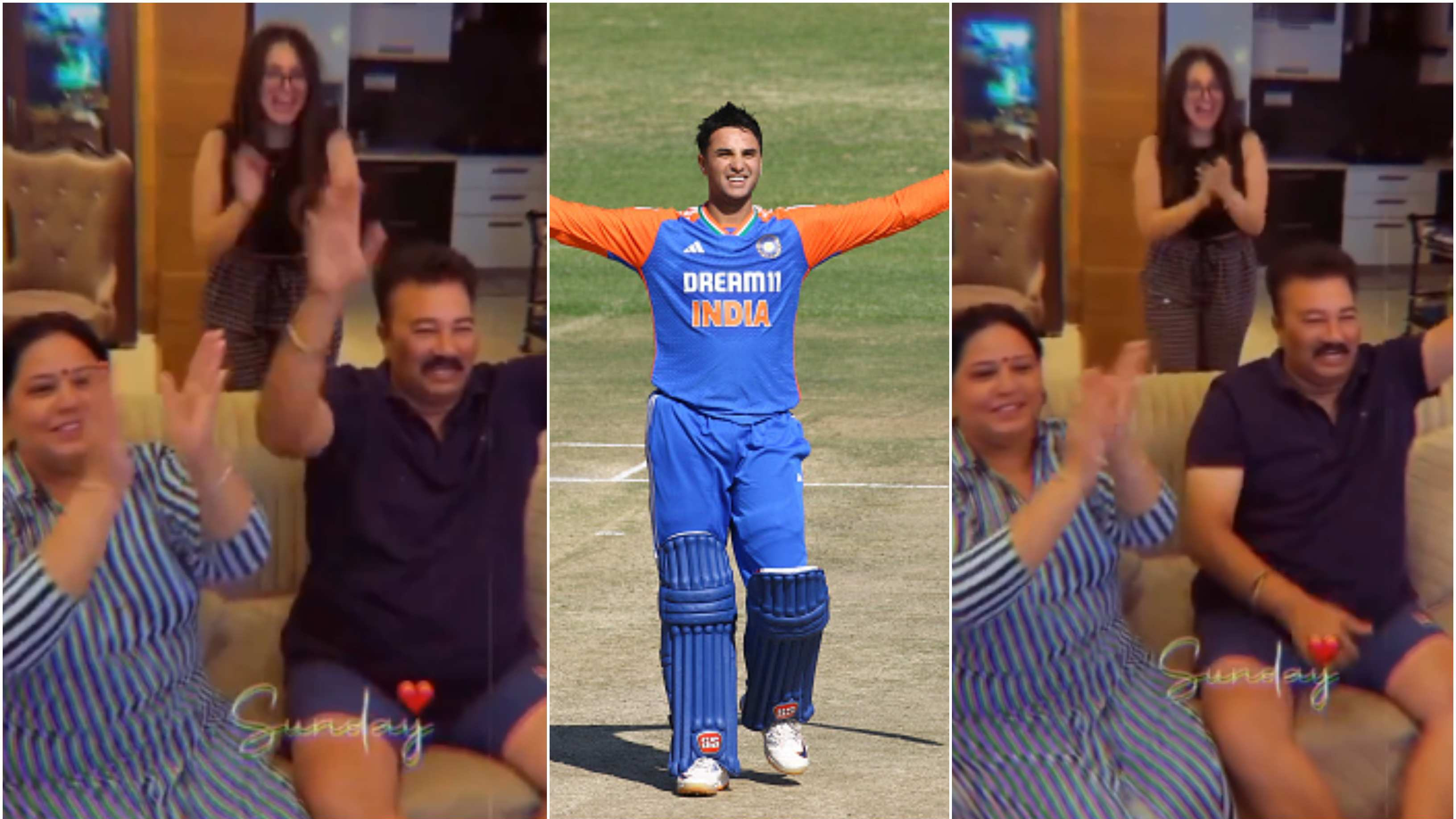 ZIM v IND 2024: WATCH - Abhishek Sharma's parents and sister celebrate his maiden T20I ton; video goes viral