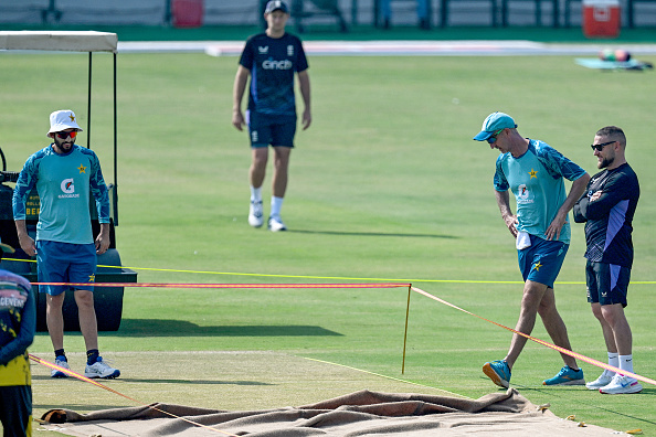 Pakistan red-ball coach Jason Gillespie checking the Multan pitch for 1st England Test | Getty