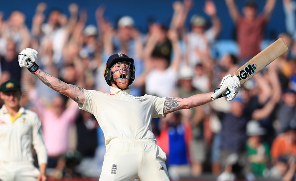 Ben Stokes celebrates hitting the winning runs as England chased down 359 with one wicket in hand | Getty