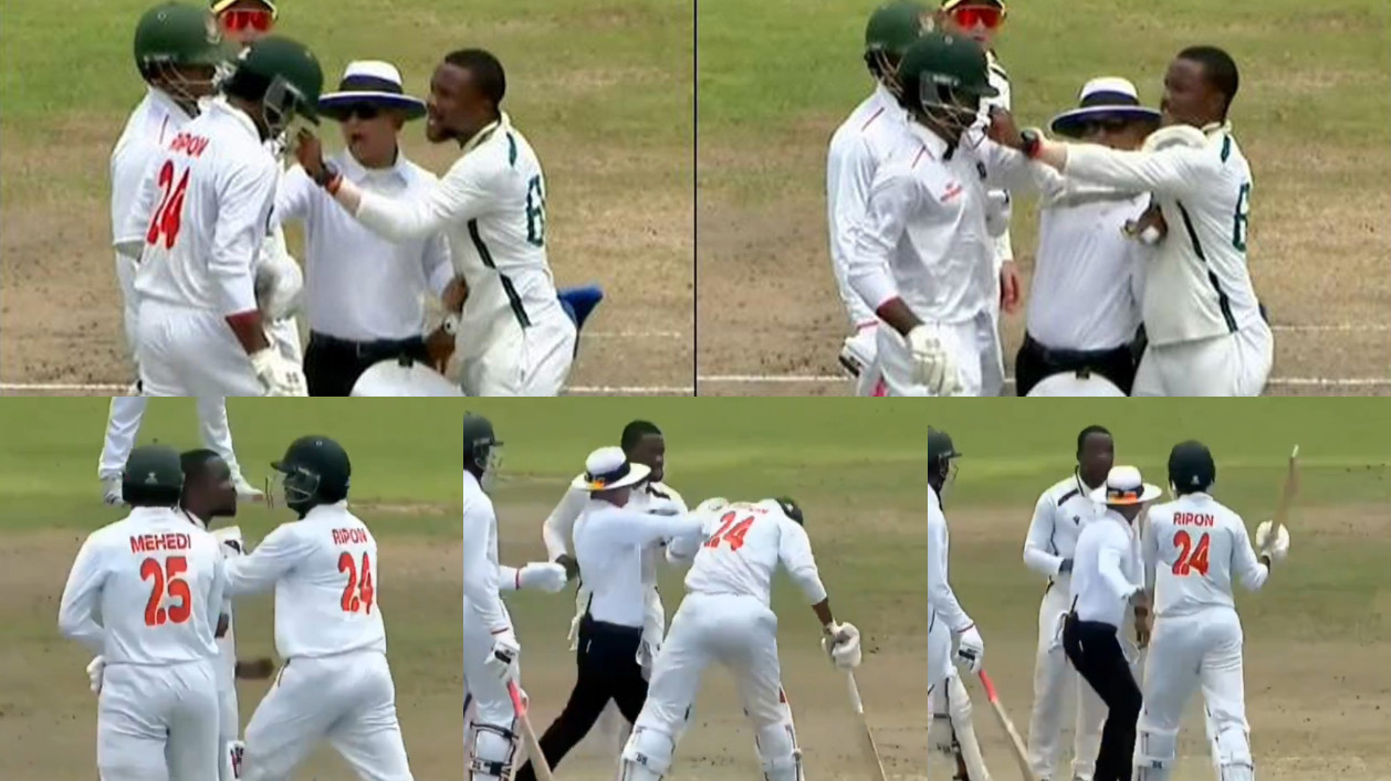 WATCH- South Africa’s Tshepo Ntuli and Bangladesh’s Ripon Mondal involved in physical altercation  