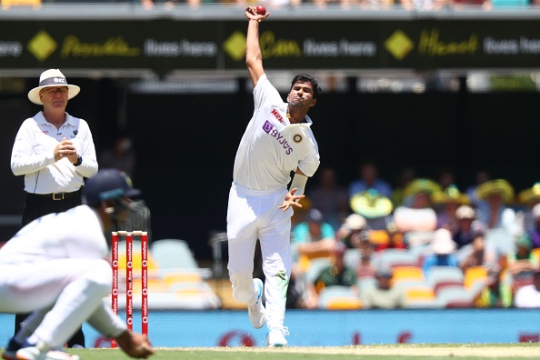 Washington Sundar in action on debut | Getty