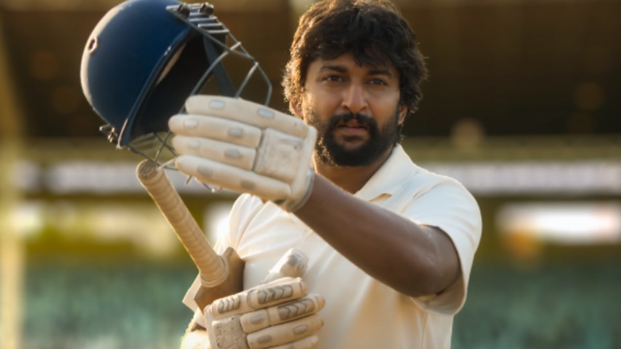 Actor Nani in a scene from movie Jersey based on a struggling cricketer