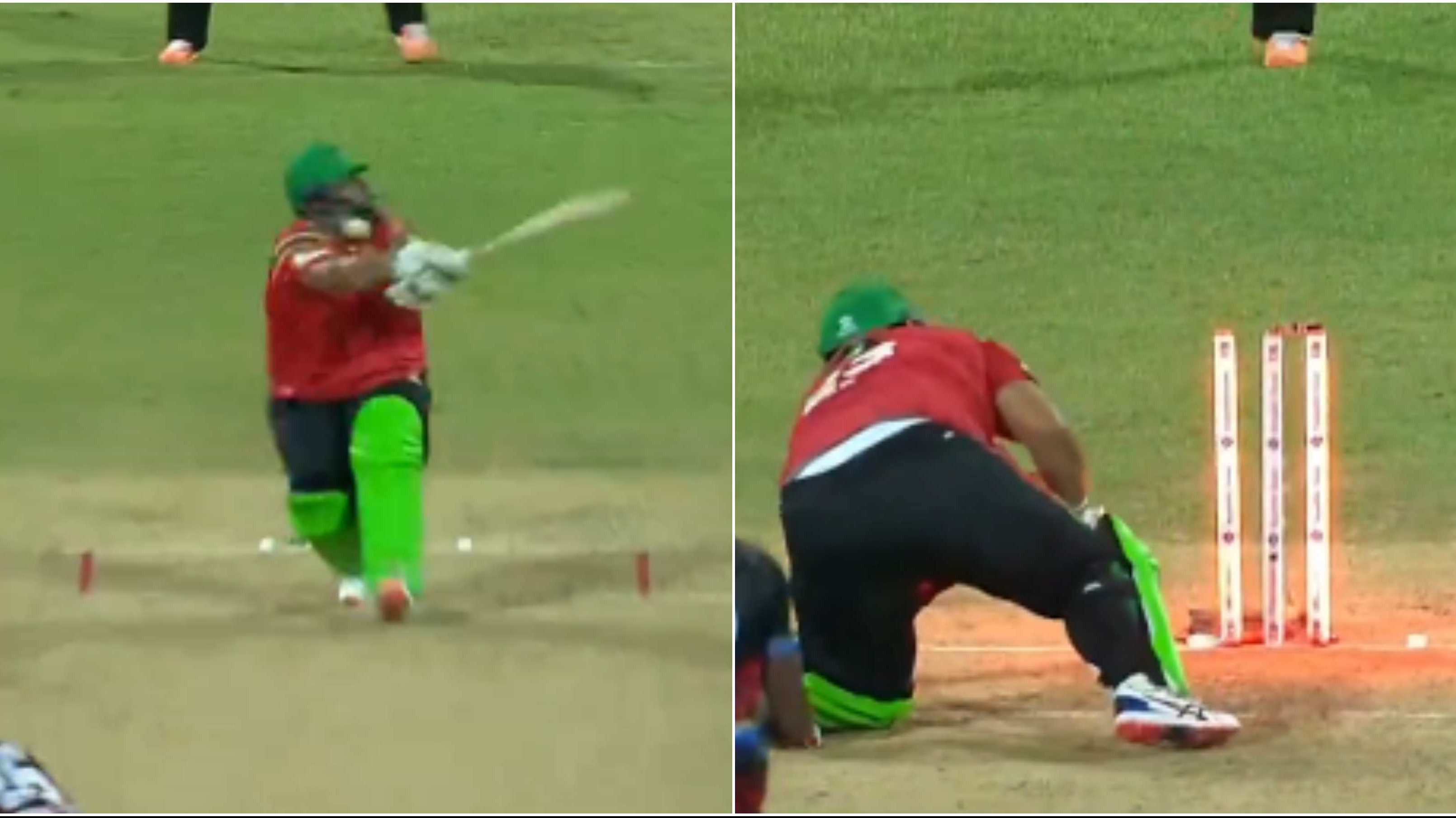 WATCH: Pakistan’s Azam Khan hits stumps with his bat after being struck by bouncer on neck in CPL 2024