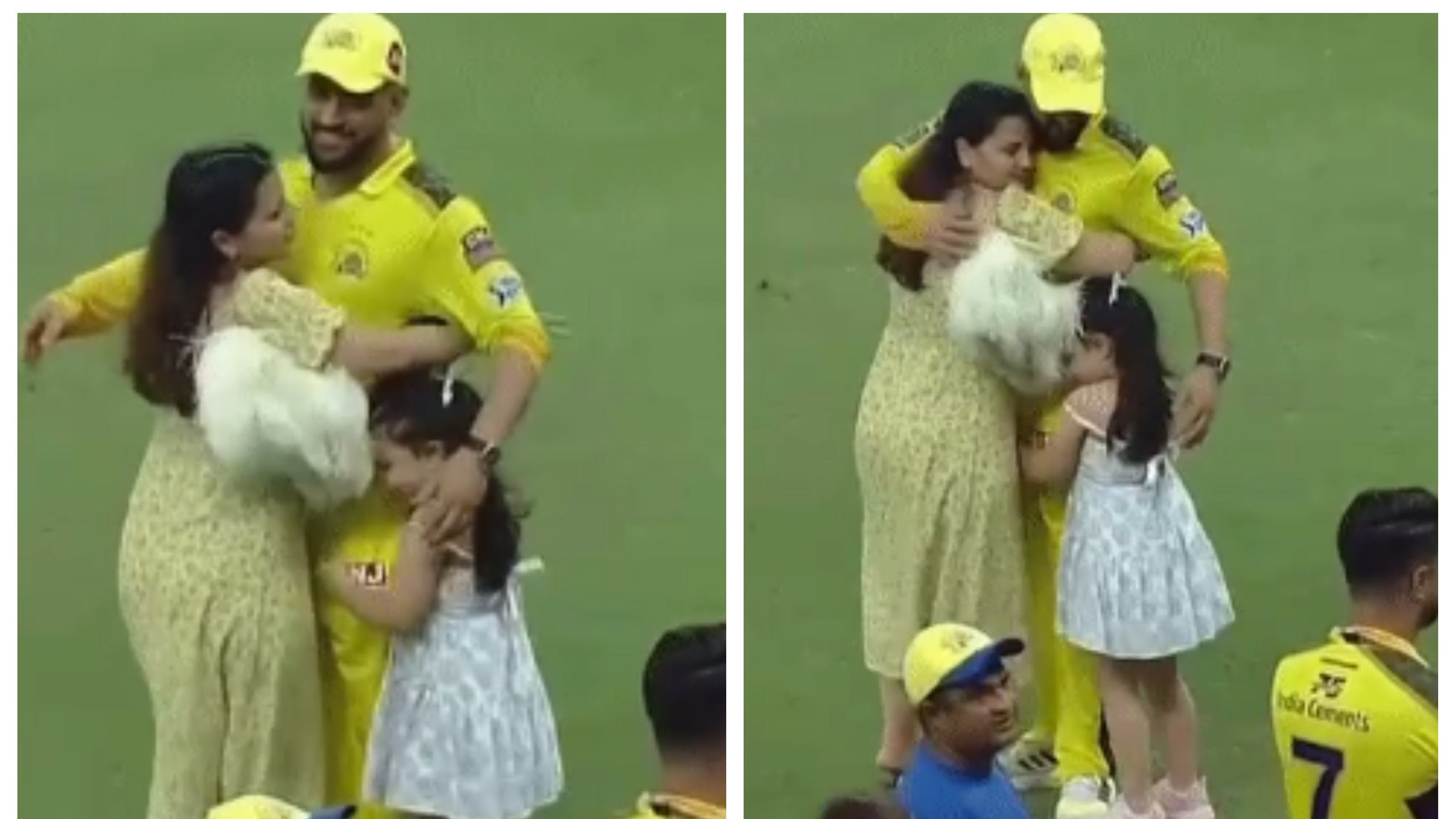 IPL 2021: WATCH – Sakshi and Ziva’s adorable hug to MS Dhoni after CSK’s fourth IPL title win