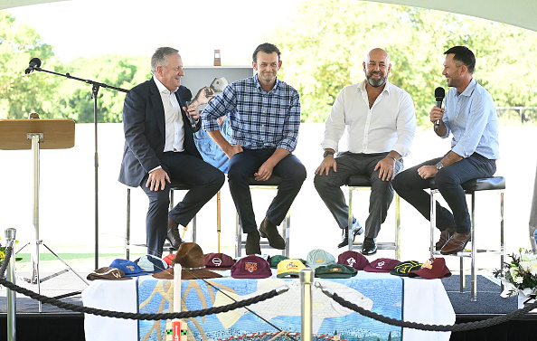 Healy, Ponting, Gilchrist and Lehmann at Andrew Symonds' memorial service | Getty