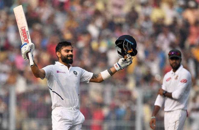 Virat Kohli scored a magnificent century to compensate for his duck in the first Test at Indore | AFP